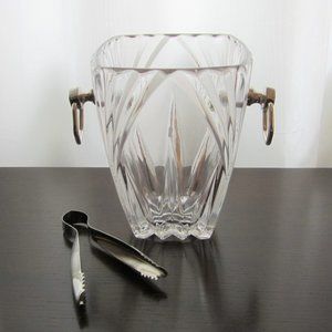 Crystal Ice Bucket w/ Chrome Handles NWOT